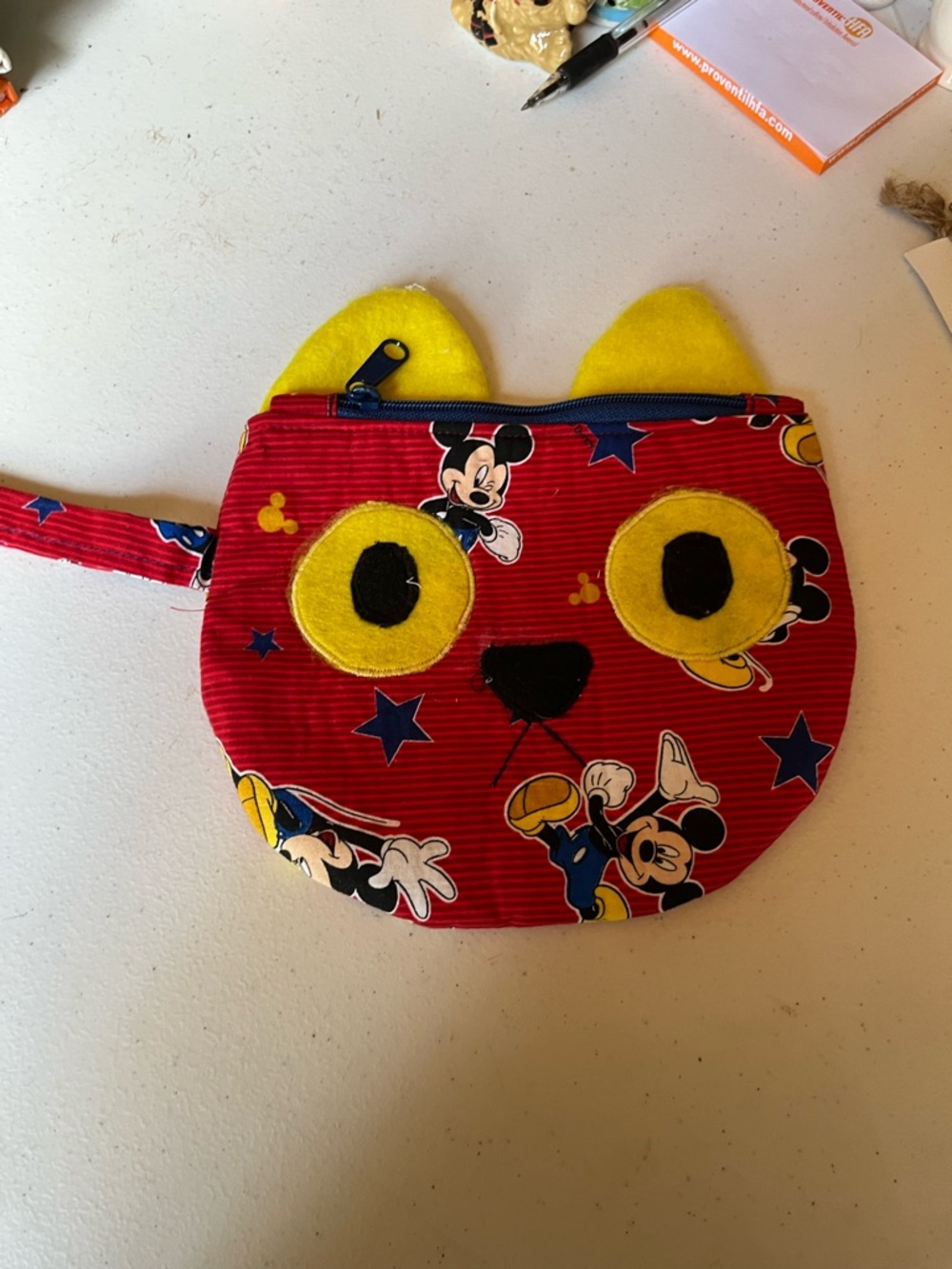 Kids Dog  Character Wristlet Pouch in Red and Yellow